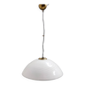 Postmodern Adjustable White Murano Glass and Brushed Brass Pendant by VeArt