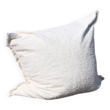 Housse de pouf artisanale en coton recyclé blanc