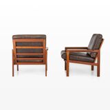 Capella Easy Chairs with Ottoman by Illum Wikkelsø for Nelse Eilersen, Denmark, 1950s, Set of 3