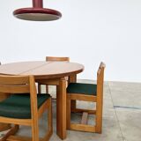 Set of 4 Maison Regain Vintage Chairs – Brutalist Solid Elm