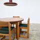 4 brutalist chairs by Maison Regain, vintage in solid elm.