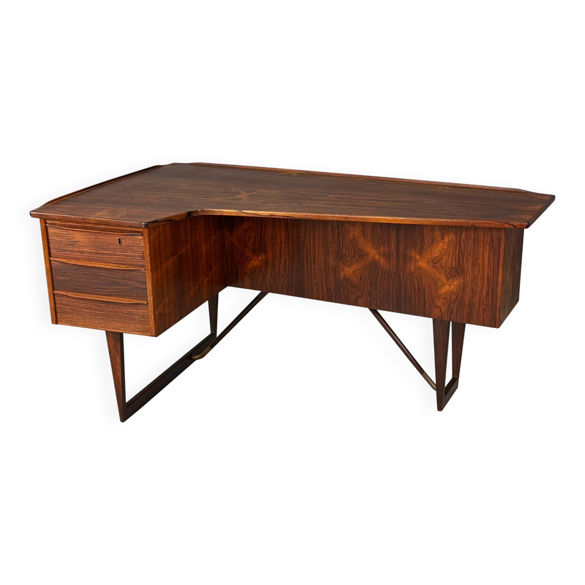 1960s Peter Løvig Nielsen 'Boomerang' Desk Hedensted Møbelfabrik