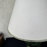 Ceramic Table Lamp with White Shade and Green Marble Effect Base