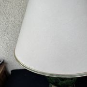 Ceramic Table Lamp with White Shade and Green Marble Effect Base