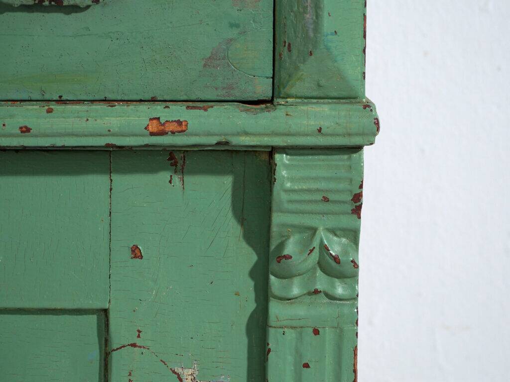 Central European pine commode with original green paint – Tyrol, circa 1890