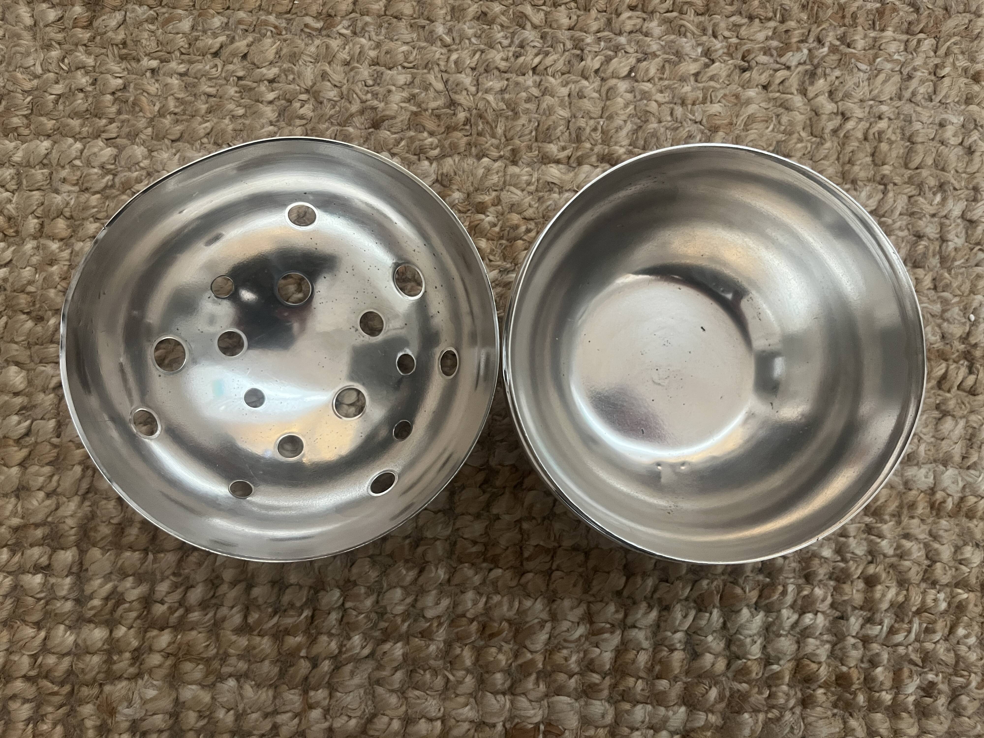 Christofle-Gio Ponti silver ball vase/flower holder