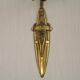 French Art Deco Brass Single Wall Light Rose Bud White & Green Shade 5507