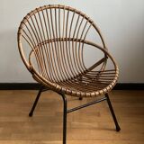 Basket rattan armchair