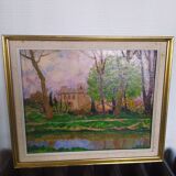 Painting by rene beauclair (1875-1960) painter of montauban the lespinet canal