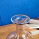 Vintage glass vase, black embossed details