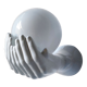 Wall lamp white ceramic hands