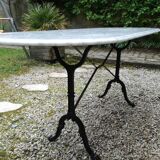 Marble and cast iron bistro table
