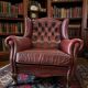 Vintage Chesterfield armchair in Oxford Blood leather / single seat