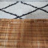 60s woven metal wicker bedside table