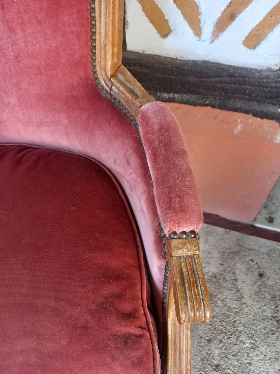 Louis XVI style bergère armchair