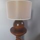 Table lamp foot ball dark solid wood Tournerie du sou, France