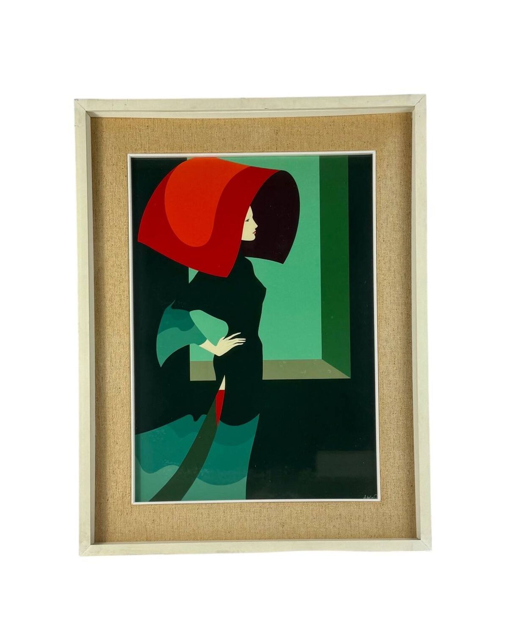 Amleto Dalla Costa, original serigraph framed, Milan Italy 1980s