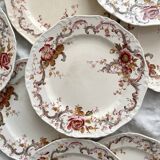 8 polychrome ironstone dinner plates "Wentworth" by Emile Bourgeois