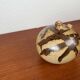 Mid-century Danish studio ceramic oil lamp by Aage Würtz, 1960s.