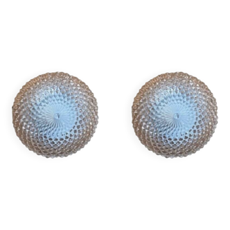 pair of glass wall lights