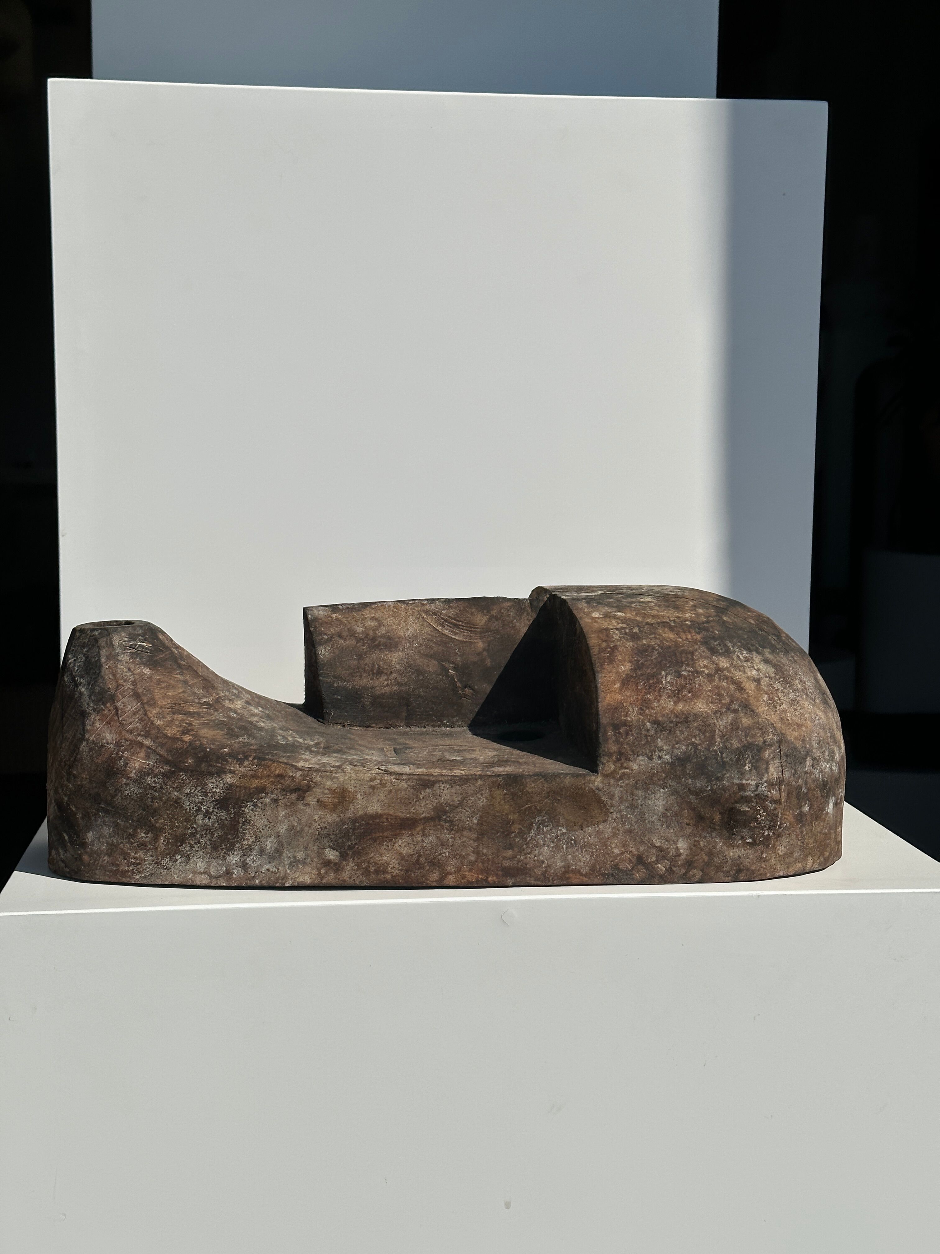 Large Timor mask in patinated wood H:50cm (1)