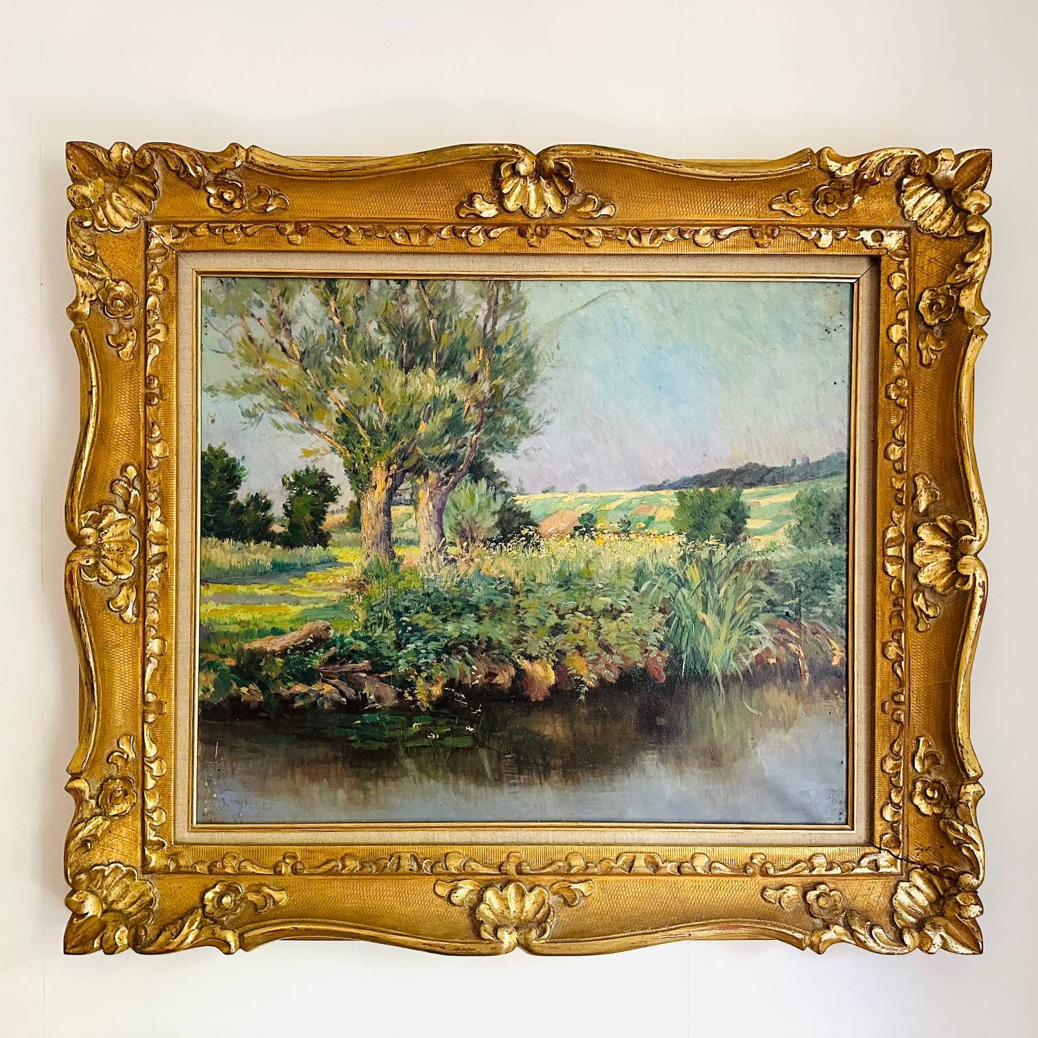 Painting "Countryside Landscape" late 19th century