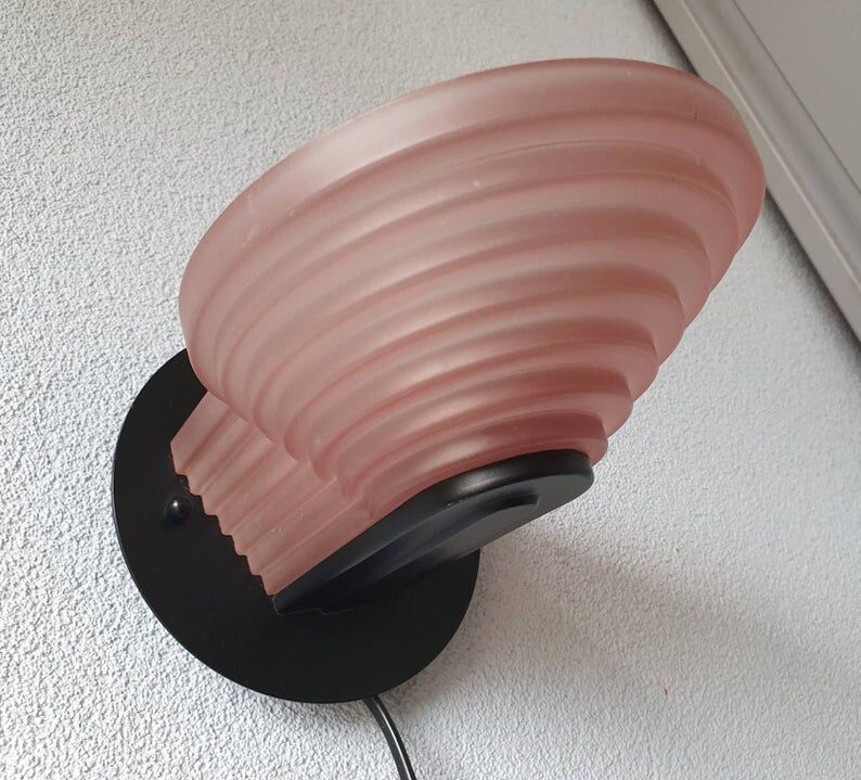 Pink glass applique from the 80s