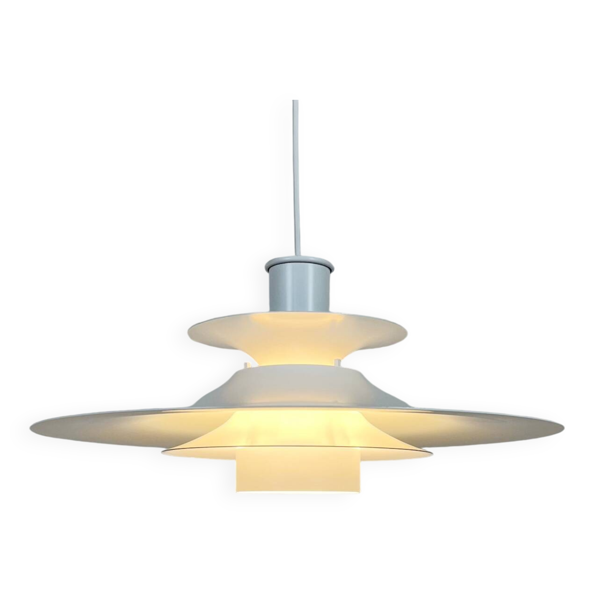 Large Vintage Pendant Light • Lyfa • Denmark • 1970