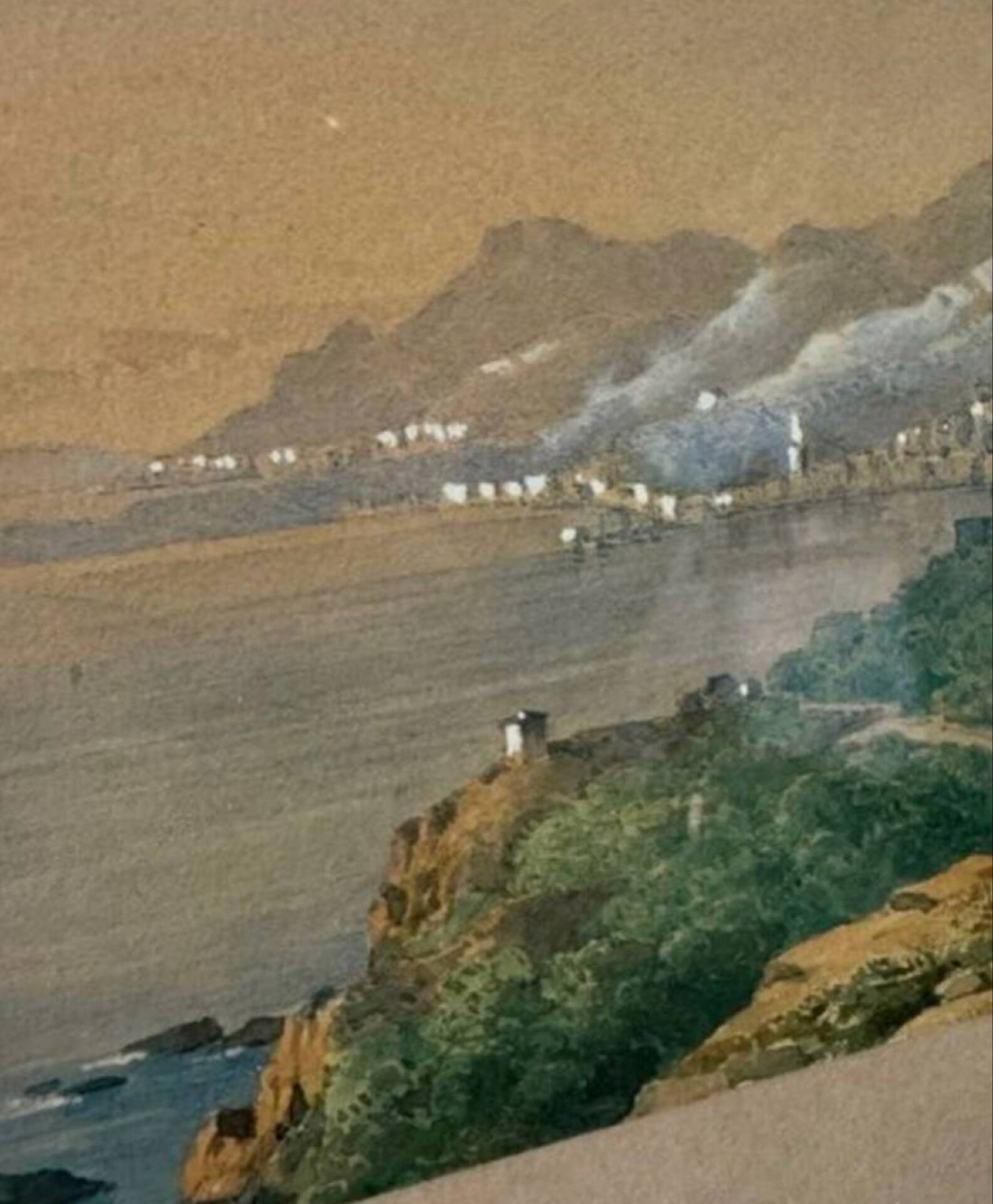 Watercolour C.W. M. Van de Velde Mediterranean coast near Cannes