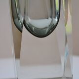 Murano Sommerso Vase Gray Blue 30 cm Vintage 1970