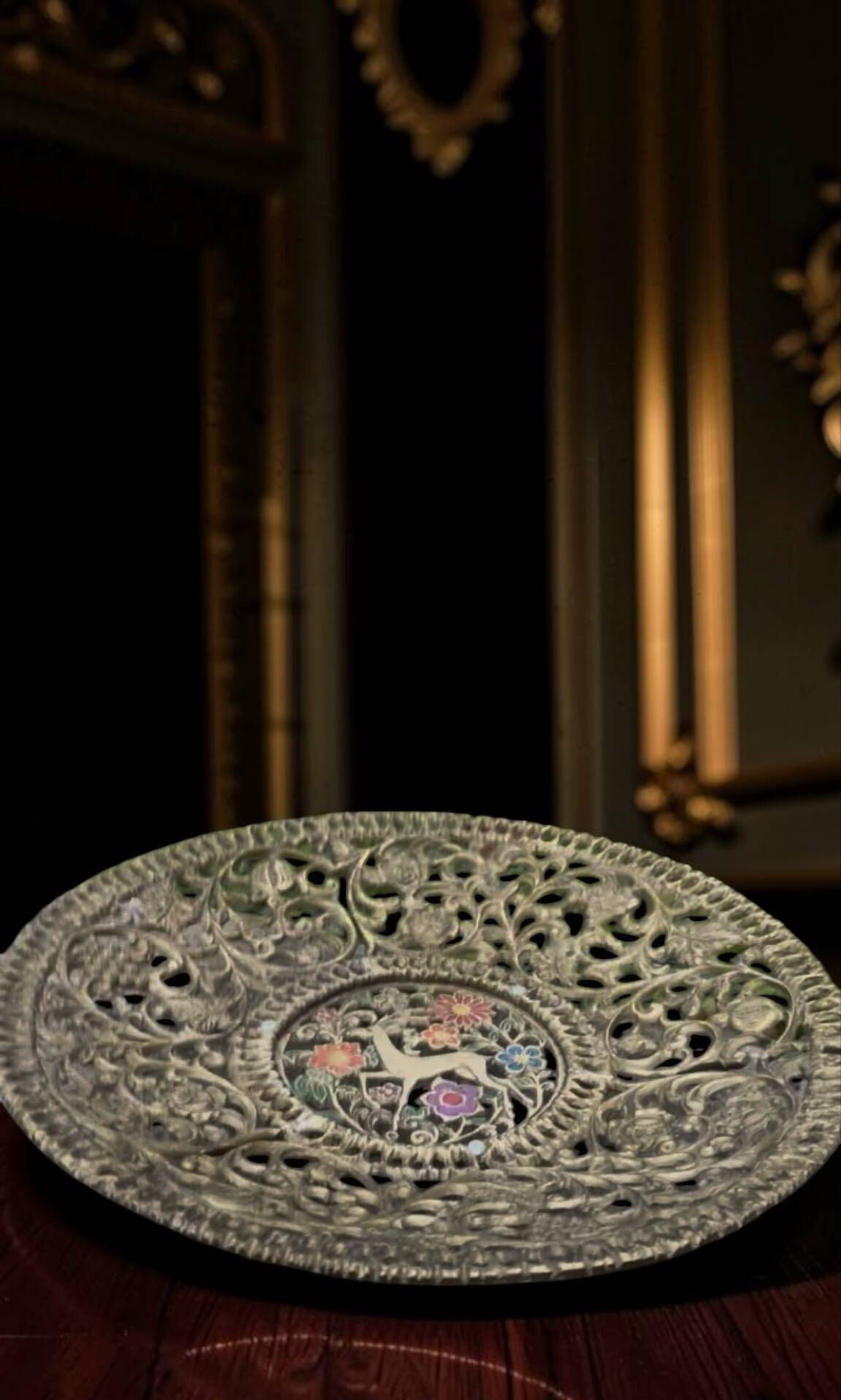 Vintage tamar coupe made in israel – openwork brass and enamel – decorative piece.