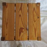 60s brutalist-style pine stool