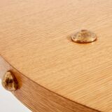 Oak and patinated bronze tripod pedestal table by Garouste & Bonetti 1987