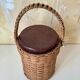 Wicker rattan ice bucket