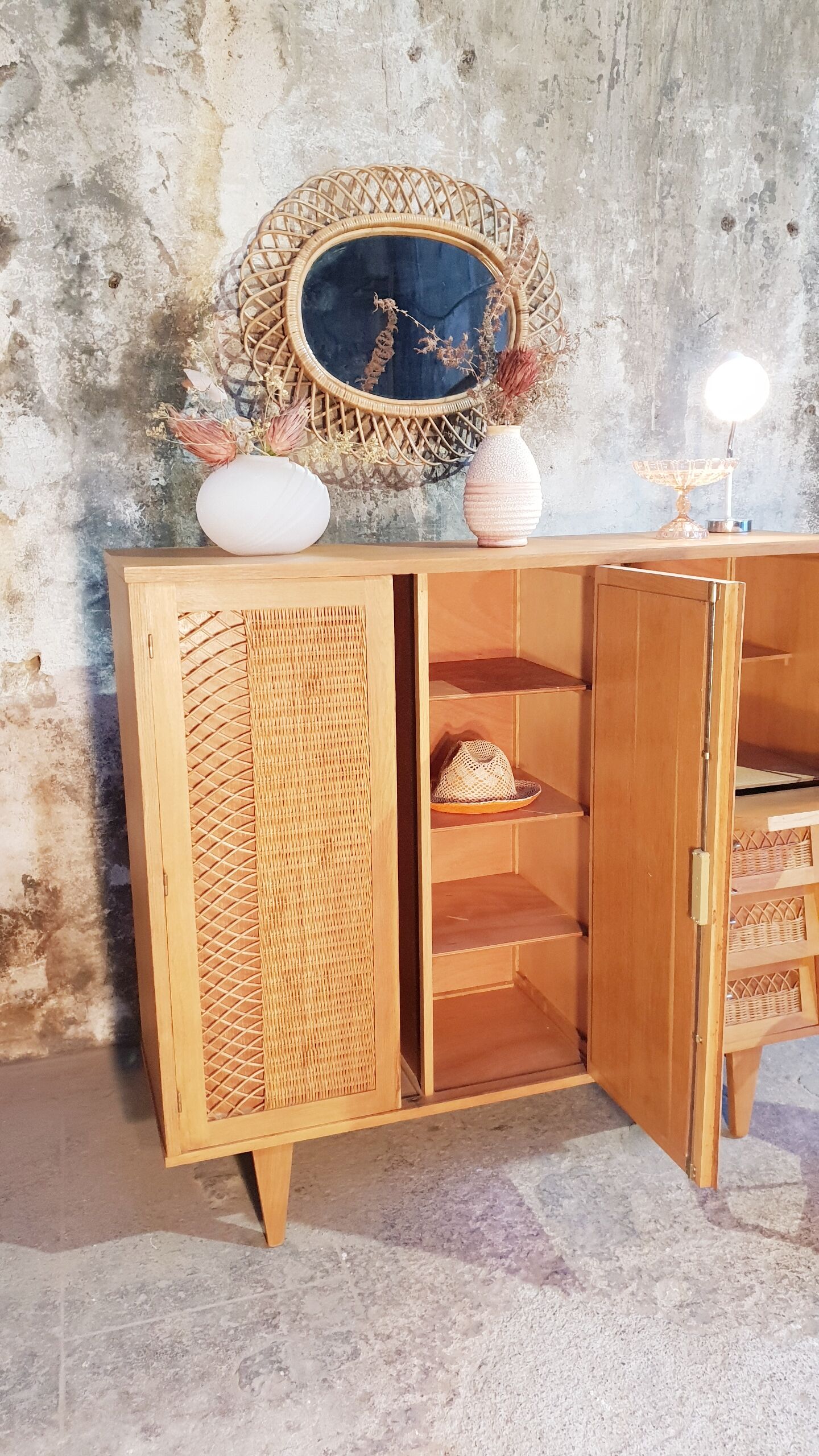 Rattan cabinet cabinet