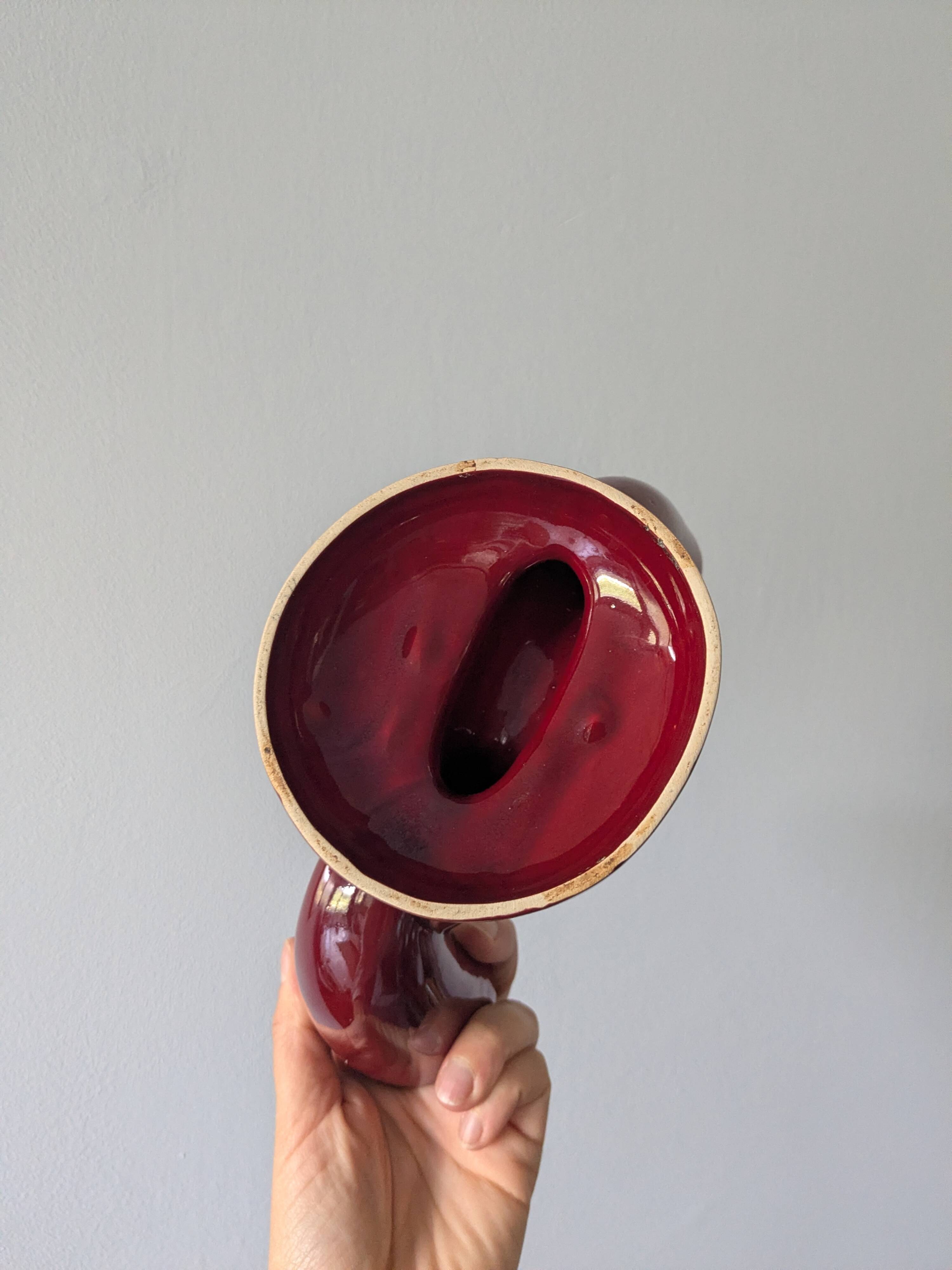 2 vintage Bordeaux ceramic candle holders