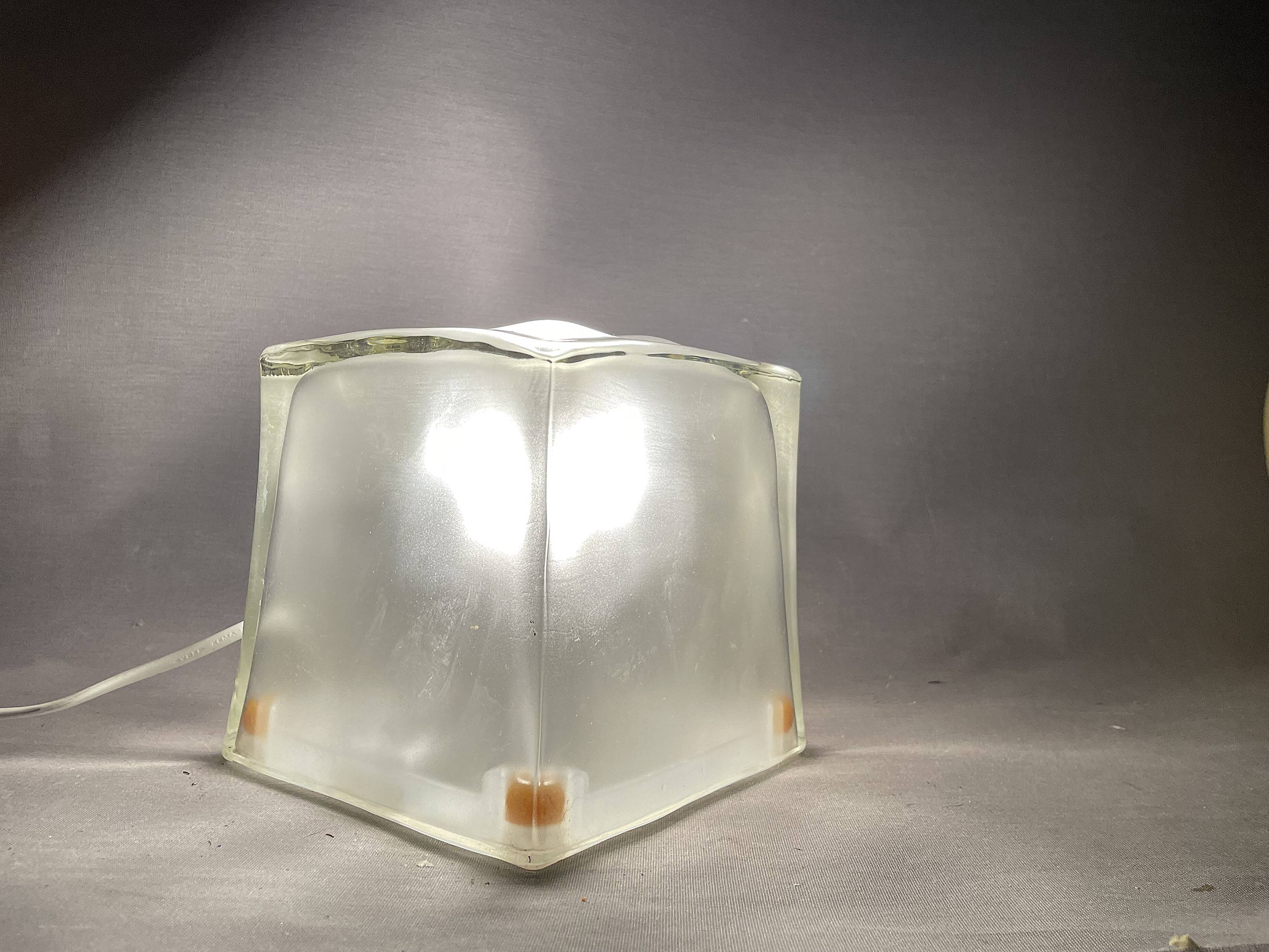 Vintage glass cube lamp iviken by ikea