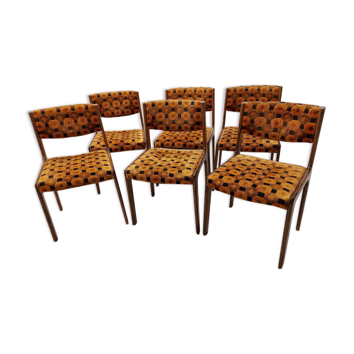Suite de 6 chaises Baumann vintage années 1970