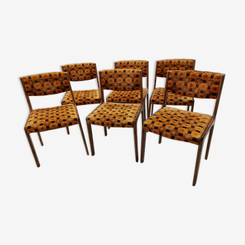 Suite de 6 chaises Baumann vintage années 1970