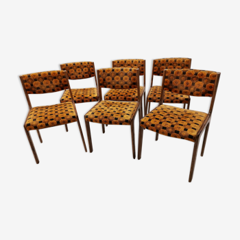 Suite of 6 vintage Baumann chairs 1970s