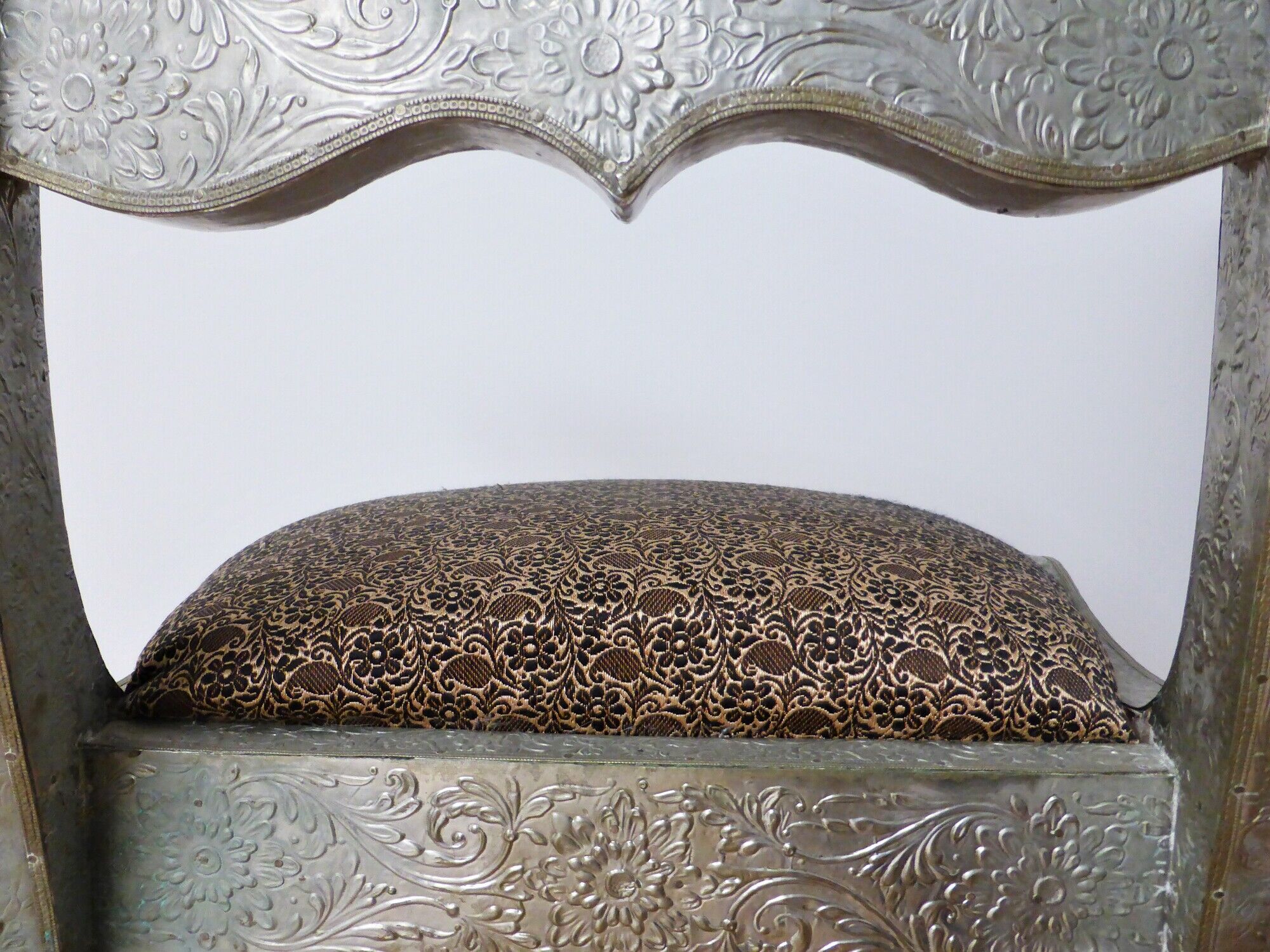 Vintage silver metal chair