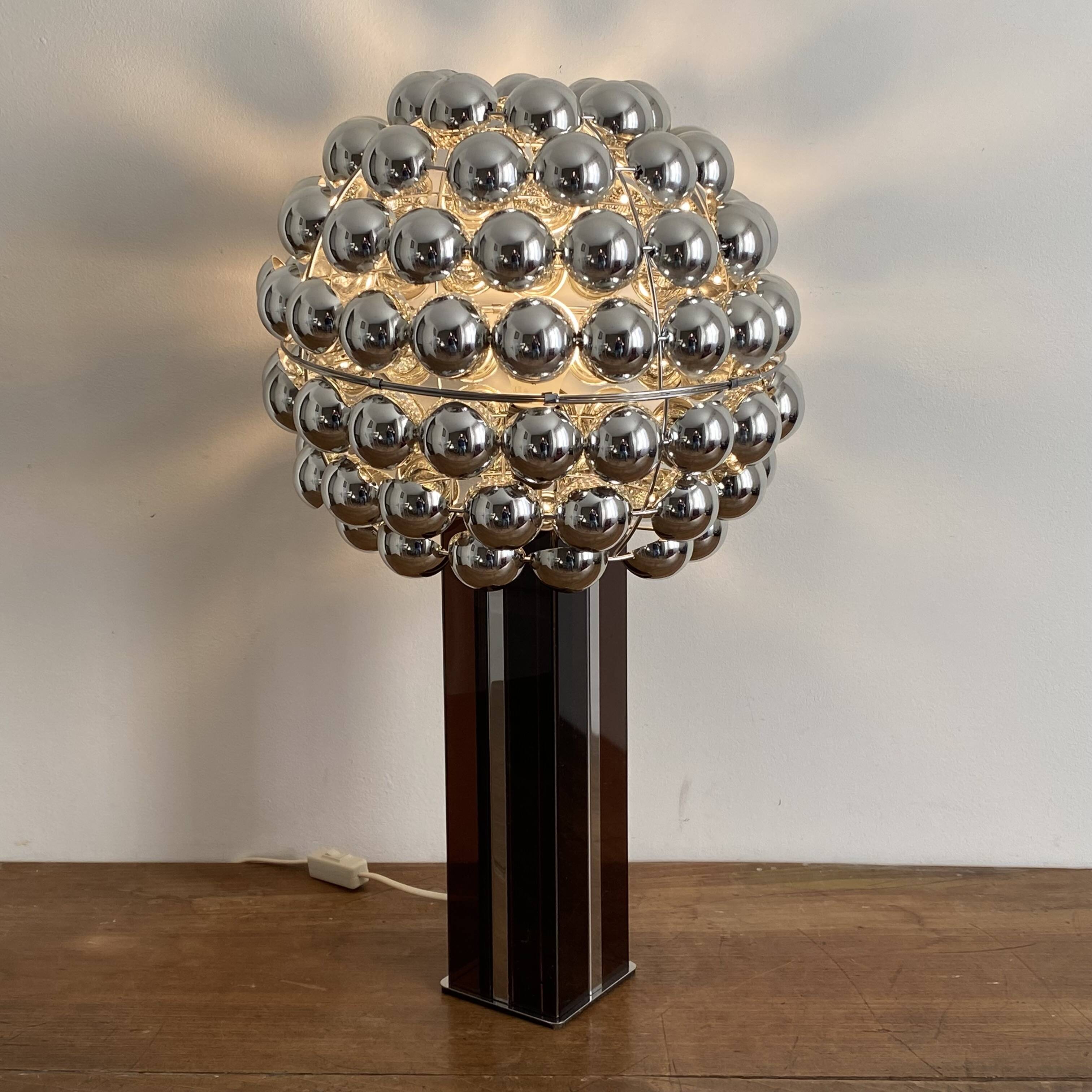 Kinetic lamp. 1970. Smoked plexiglass. Space age.