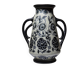 Antique art deco vase 1920-40 in fine stoneware, art nouveau and chinoiserie style, decor
