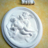 bas relief angels 39X48cm in staff reinforced plaster