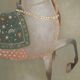 Painted canvas depicting a side view of an Indian horse. Contemporary work.
