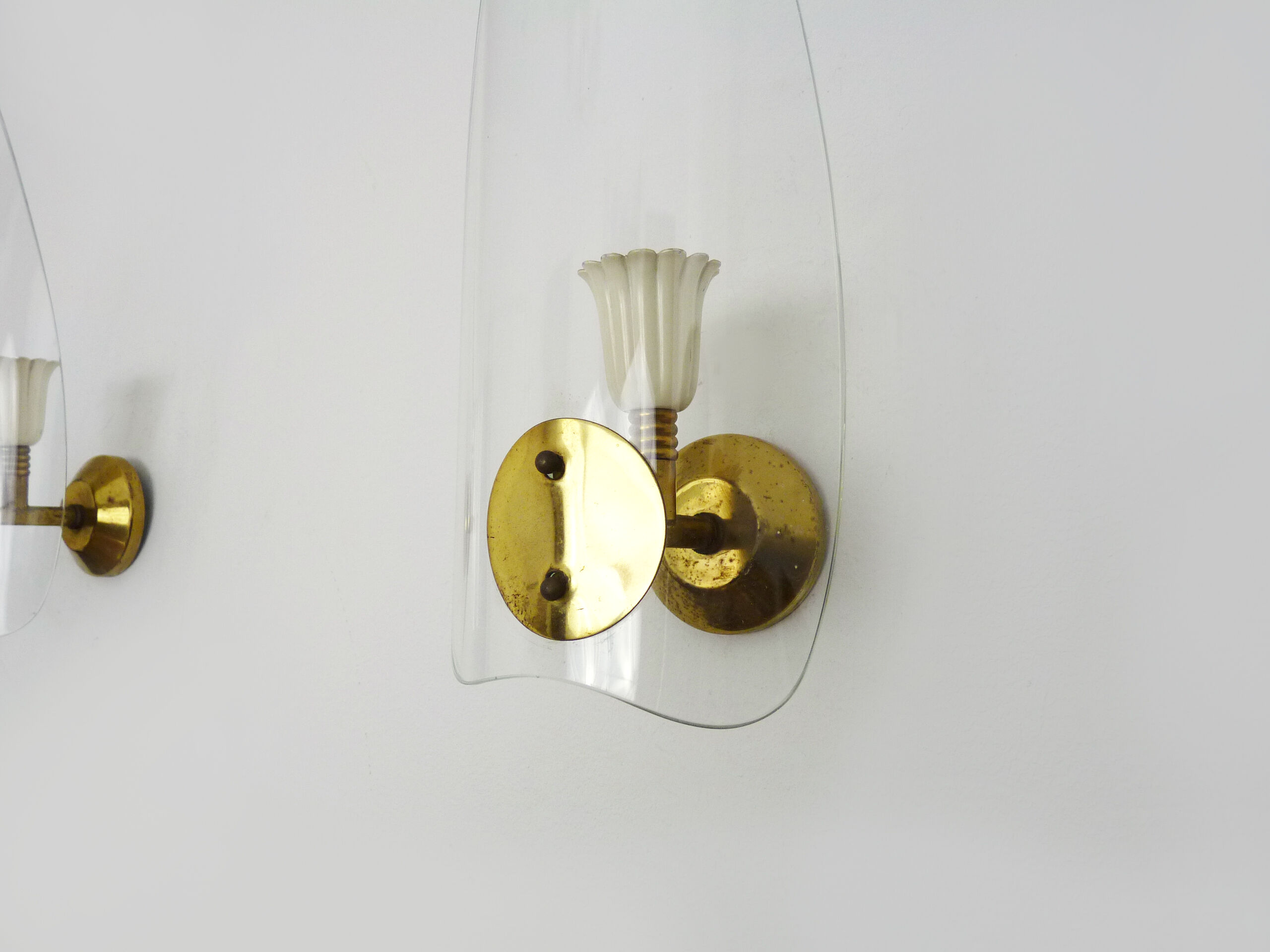 Pair of vintage italian wall sconces, Stilnovo Italy, 50s