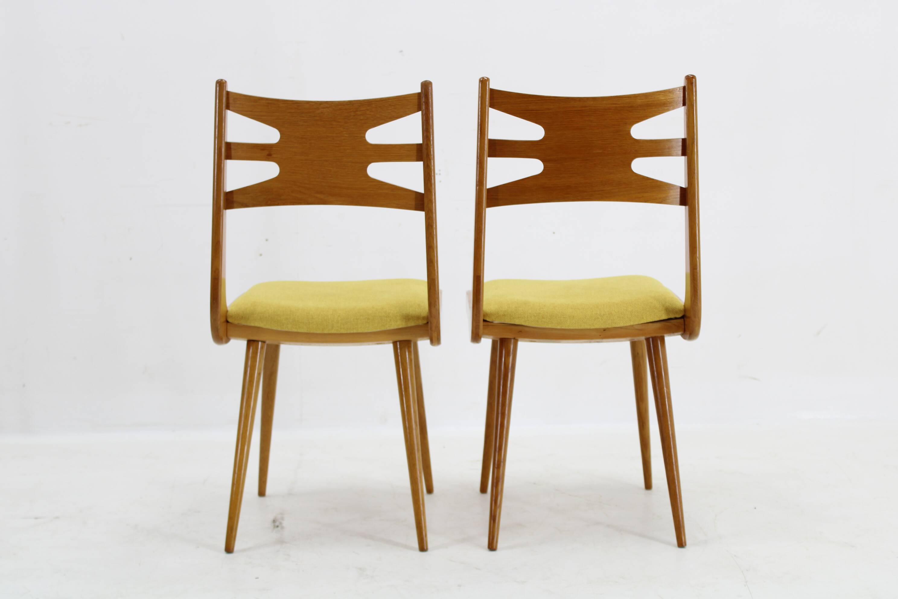 1960s Set of Four Restored Rare Dining Chairs, Czechoslovakia