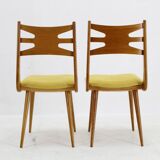 1960s Set of Four Restored Rare Dining Chairs, Czechoslovakia