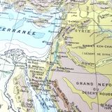 Vintage Western Asia map 43x43cm from 1950