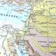 Vintage Western Asia map 43x43cm from 1950